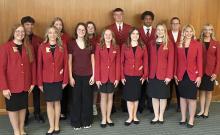 Pictured above are the Minnesota state and regional officers, peer educators, and other camp attendees from the Southwest Region at the FCCLA Leadership Camp at Bethel University. Three Fulda students are included in this photo. Fourth from right in back row is Cullen Vanderbeek, Southwest Region Vice President. To his right is Vincent Bray, Southwest Region President, and then Jaycee Meier, State Peer Education Team Member.