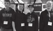 MathCounts team (L to R): Wesley Hause, Tristan Behrends, Dugan Kluis, and Alex Schuur.
