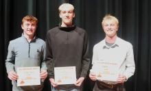 Red Rock All-Conference Honorable Mention: Left to right, Tristan Behrends, Wyatt Thompson and Dugan Kluis.