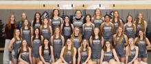 HLO-F Girls Track Team : Front row, L to R: Hadley Fisher, Ruth Ethridge, Brooklyn Tyrrell, Taylor Fisher, Cali Pick, Mia Kremer. Second row: Adrianna Vilardell, Sophie Pearson, Mara Clarke, Alexis Wiener, Leah Steinman, Jayden Meinders, Brie Kirchner. Third row: Raelynn Carpenter, Haley Ackerman, Autumn Kuiper, Skyler Wood, Andrea Wright, Gracie Ahrens. Back row: November Johnson, Hayden Bell, Mae Runkle, Tori Reynolds, Jaycee Meier, Alabama Hoonhorst, Brynlee Farris, Emily Gass.