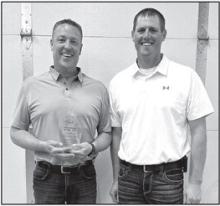 Slayton Fire Department 2023 Fireman of the Year Mike Stelter, pictured with Fire Chief Chris LeTendre.