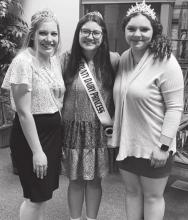 (L-R) Princesses Lydia Rylaarsdam and Amber Post and past Princess Makayla Rhodes will promote the dairy industry this year on behalf of area dairy producers.