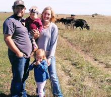 Trent and Nichy Johnson and their children Nova and Cheslynn from Woodstock, Minnesota.