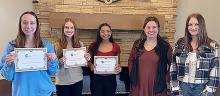 From left to right: Mikayla Reith, Nevaeh Echternach, and Lopez Garcia, along with finalists Gretchen Lefdal and Keyona Klingenberg.