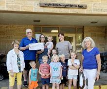 Kiwanis Club of Slayton donated $500 to Wonder World Preschool to go towards their capital campaign. Pictured are Janet Voges, Kiwanis board member, Tom Kappes, Kiwanis Club President, Kristin Petros, Wonder World Director, Brittany Carlson, Wonder World Assistant Director and Kiwanis board member Linda Wing.