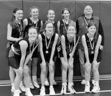 The Freshman “C” squad girls were the Red Rock 9th Grade Conference Champions on Saturday, February 8th hosted at MCC. Pictured Front L to R: Joelle Hellewell, Madilyn Kramer, Suttyn Schryvers and Audrey Miller. Back L to R: Reese Gilbertson, Chloe Kremer, Charlie Paulzine, Emma Ahlquist and Coach Mike Reemtsma.