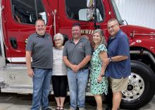 Pictured L-R: Luke Radke (Currie FD Chief), Kathleen Silvernale, Mike Schreier (Currie FD Asst Chief), Karen Marben, Mike Marben