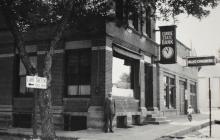 Henry Eiselein in front of the Bank with the New Clock (1930’s)