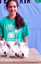 Mia Wichmann - Reserve Champion Meat (Rabbit) Pen