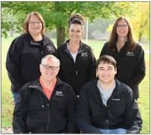 The Team: Brad Bergerson &amp; Brandon Winter (front). Wanda Van Eck, Katie Jacobson &amp; Kim Eisfeld (back).