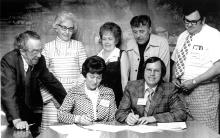 When Plum Creek Library System was created, those pictured above were on the original contract. You’ll notice Joe LeTendre of Slayton on the right.