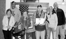 Pictured left to right: Janet Rosa (sister), Dean Duis (nephew), Judy Kirlin (wife), Stanley Kirlin, Donna Marcy (niece) and Roger Winker.