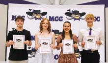 STUDENT HONOREES - SENIORS: Tayden Beerman, Laney Kathman, Elysia Korver, Teague Meyer