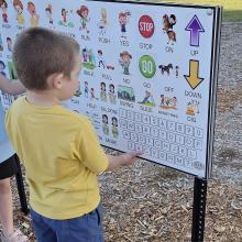 One of five Communication Boards in Slayton city parks and MCC Elementary parks.