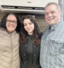 Italian foreign exchange student Francesca Bet with her host parents Shannon &amp; Tim Rhodes.