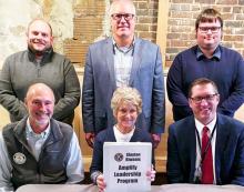 Pictured: Back Josh Malchow, Joe Meyer and Jakob Etrheim. Front: Marv Nysetvold, Karen Tommeraasen and Luke Schryvers.