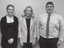 The winners of the 2022 Youth Tour Contest by Nobles Cooperative Electric are $150 Winner Isabel Thier, Youth Tour Winner Abigail Bristow, and Scholarship Winner Gabriel Thier.