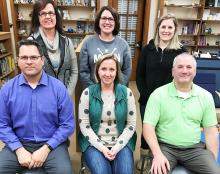 Front: Dan Woldt, Lauren Biegler and Tony Clarke. Back: Sue Streff, Robin Gilbertson and Maddy Robinson.