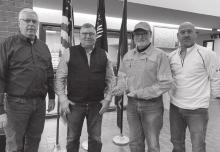 Pictured here are Randy Groves, Dennis Welgraven, Paul Kirchner and Lonn Jackels. Paul was presented a plaque for this retirement from the County.
