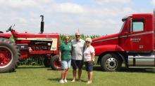 The Busch Family Reunion, celebrating 125 years of farming the family land, was held on Saturday, July 11th. Pictured above, L to R, are: Leanne and Kevin Busch, with Kevin’s mother, Carol Busch.