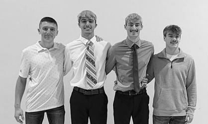 3rd Year Letter Winners: Quintin Lewis, Lucas Kuball, Teague Meyer, Jordan Sturges.
