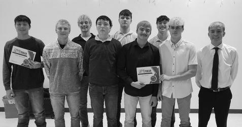 2nd Year Letter Winners: Noah Mathiowetz, Caleb Rosenbrook, Brayden Gilb, Jaxon Wendorff, Gabe Wolske, Carson Lewis, Luke Iverson, Gabe Tentinger, Carter Hanson.