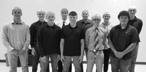 1st Year Letter Winners: Henry Carlson, Dugan Kluis, Max Mathiason, Noah Frisk, Levi Kopperud, Keagan Wickeraad, Aubin Licht, Evan Joens, Gabe Jacobson, Wyatt Thompson.