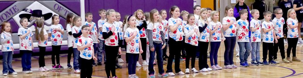 The February 6 home game was Senior Night, and the 1st Grade Rebels sang the Star Spangled Banner.