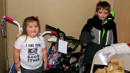 Bike winners at the Currie Town and Country Christmas event were Odin Albrecht from Brownton, MN for the boy’s bike and Eleanor Olsem from Fulda, MN for the girl’s bike.
