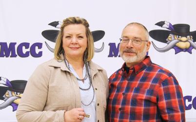 TEACHER SERVICE PINS: 10 YR: Christine Huso, Tammi Paulzine, Nikki Paulzine. Not pictured: Stacey Behrends, Desiree Haupert 15 YR: Deb Bleyenberg, Amy Doeden 25 YR: Teresa Hamman, Kirsten Harms, Barb Kleve 35 YR: Tina Bengtson, James Siedschlag
