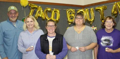 Volunteers were honored for their years of service to 4-H. Of those recognized, those in attendance were (L to R): Eric Dahlgren, Sarah Dahlgren, Jessica Doeden, Amy Kruse, Janet Opdahl.