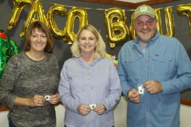 Former Prairie Hustlers 4-H Club Leaders - Teresa Hamman, Sarah and Eric Dalhgren were honored with 4-H Alumni Awards.