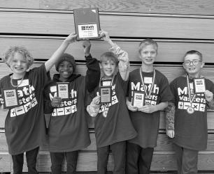 For the 5th grade competition, the MCC team placed 1st overall! From L to R: Camden Walker, Jonah Paulzine, Casper Harms, Easton Hoffmann and Zeplin Baumberger.