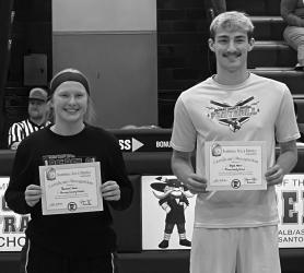 Rachael Huso and Teague Meyer were this year’s recipients of the Murray County Central Academics, Arts and Athletics Award which is sponsored by the Minnesota State High School League.