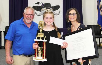 Principal Todd Burlingame, Annie Scandrett and Janese Siedschlag