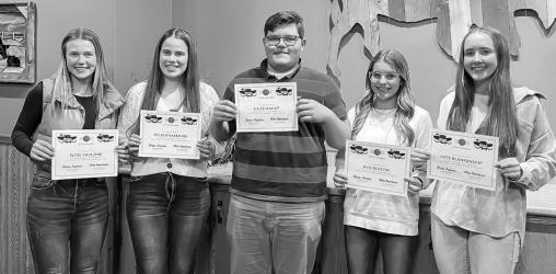 1st Year Letter Winners (L to R): Elyse Paulzine, Kylie Knakmuhs, Jules Magat, Ava Deacon, Kate Blankenship