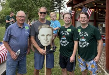 Pictured above, L to R: Duane Gehl, son Russell, greatgrandson August, grandsons Elliott and Aaron.
