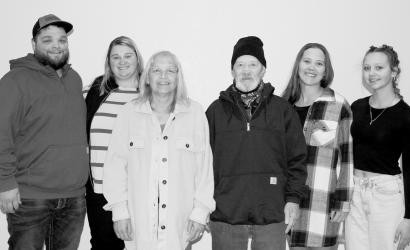 This year’s recipient was the Dale Nelson Family. L to R: Dylan and Cody Nelson, Linda and Dale Nelson, Dareth Ross and Alyse Nelson.