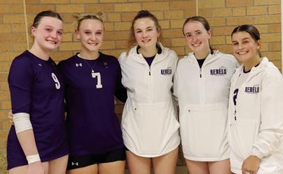 Seniors (L to R): Peyton DeGreeff, Calleigh Doeden, Lila Scandrett, Kate Blankenship, Ava Deacon. Not Pictured: Josie Spartz.