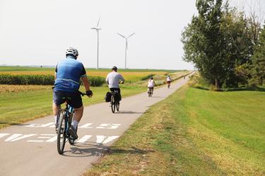 Nearly 40 bicyclists, including a group from Sioux Falls, were on hand for the event and enjoyed the ride to Pipestone where the Friends of the Casey Jones Trail hosted hamburgers and hot dogs.
