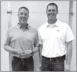 Slayton Fire Department 2023 Fireman of the Year Mike Stelter, pictured with Fire Chief Chris LeTendre.