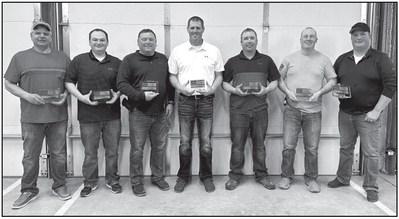 Slayton Fire Department 2023 Perfect Drill Attendance where these individuals made all 22 drills that we had: Mark Staples, John Homan, Todd Boock, Chris Le-Tendre, Paul Jacobson, Dan Haken, Terry Giesen; Not Pictured: Bob Miller, Austin Irlbeck.