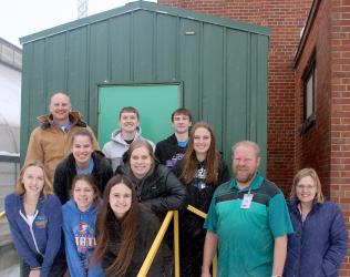 MCC High School Principal Jake Scandrett, MCC Ag Teacher Paul Haberman and MCC Science Teacher Sue Bau with high school student council members.