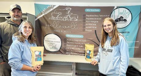 Blair, Tami and Jayda Hellewell produce value added products with raw wool from their family’s flock.