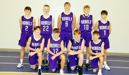 MCC BOYS BASKETBALL C-SQUAD - (L to R): Front: Tayden Beerman, Gage Carlson, Cayden Veldhuisen, Carter Hanson; Back: Gabriel Tentinger, Eli Gillette, Aidan Swenson, Maxwell Miller, Jordan Sturges.