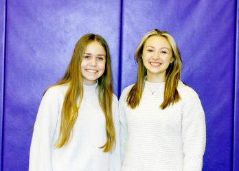 BASKETBALL STUDENT MANAGERS - (L to R): Ava Johnson, Theran Mannon; Not Pictured: Gracie Haupert.