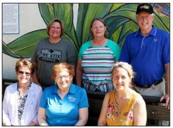 Slayton Area Chamber of Commerce Board Members: Front - Marilyn Carlson, Darlene Mechtenberg, Sheila Crowley; Back - Carla Frisvold, Kathy LeTendre, and Tim Lange.
