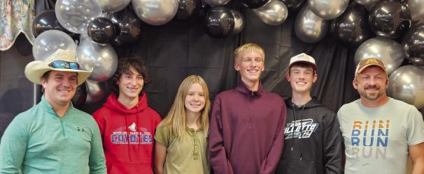 MCC/F Warriors State-Bound! Left to right, Clayton Hartle, Matthew Stapek, Mara Clarke, Aiden Appel, Alex Betz, Dominic Damm.