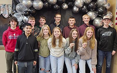MCC/F Warriors Letter Winners: Front row, left to right, Yordi Oliveros, Mara Clarke, Laiken Ferris, Isabela Schreier, Holland Vogel back row, Matthew Stapek, Micha Janssen, Walker Biren, Tyler Reith, Wesley Hause, Aiden Appel, Alex Betz.