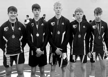 JV individual qualifiers for state: left to right Colby Kesteloot, Lucas Kuball, Luke Iverson, Quintin Lewis and Noah Mathowitz
